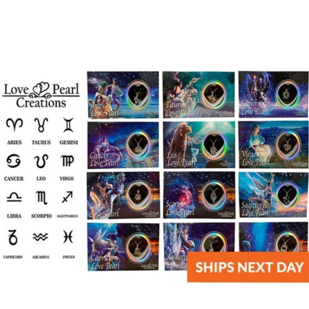 Zodiac Pearl Necklace - Zodiac Necklace - Zodiac - Capricorn - Aquarius